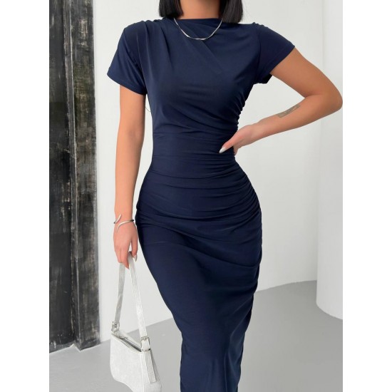 182652 TOPTAN LACİVERT ELBİSE