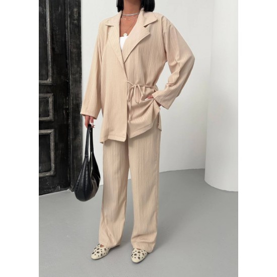 182663 beige Pants suit