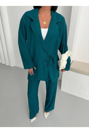 182665 TOPTAN ZÜMRÜT YEŞİL PANTOLON TAKIM