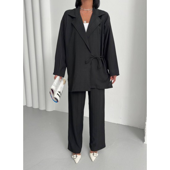 182667 black Pants suit