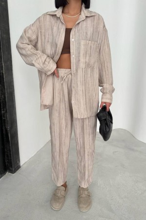 182668 TOPTAN BEJ PANTOLON TAKIM