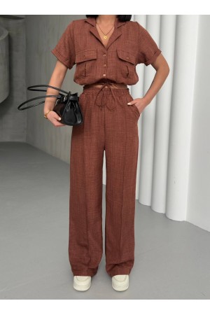 182672 TOPTAN KAHVE PANTOLON TAKIM