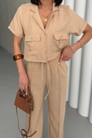 182673 beige Pants suit