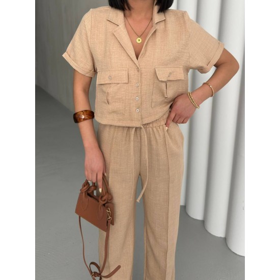 182673 beige Pants suit