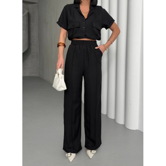 182674 black Pants suit