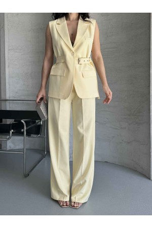182689 yellow Pants suit