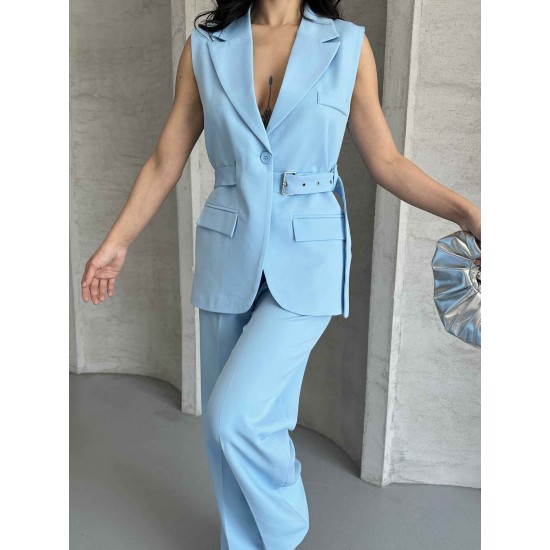 182691 TOPTAN BEBE MAVİ PANTOLON TAKIM