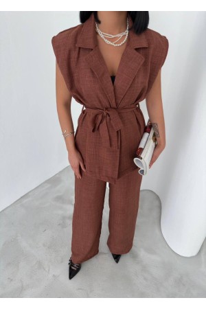 182703 TOPTAN KAHVE PANTOLON TAKIM