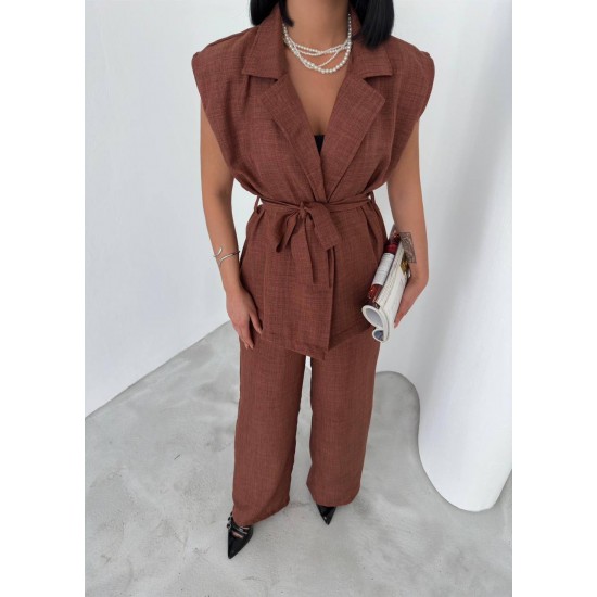 182703 TOPTAN KAHVE PANTOLON TAKIM