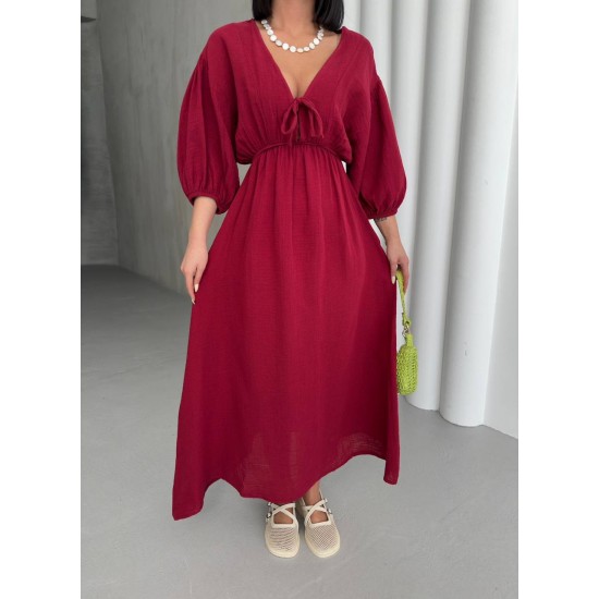 182707 burgundy DRESS