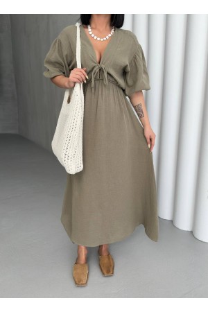 182709 TOPTAN HAKİ ELBİSE