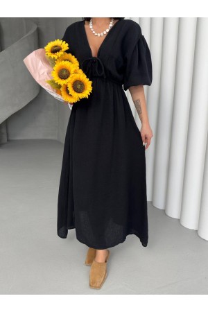 182711 TOPTAN SİYAH ELBİSE