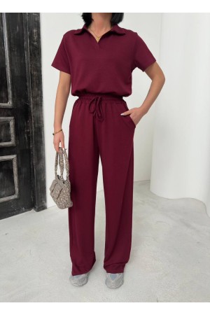 182724 TOPTAN BORDO EŞOFMAN TAKIM