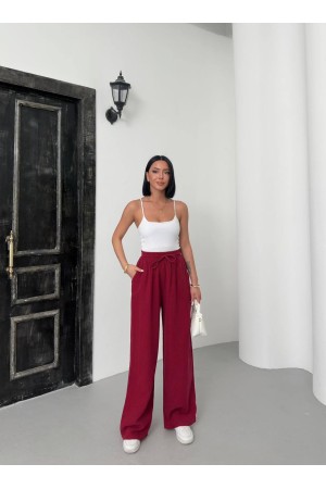 182748 TOPTAN BORDO PANTOLON