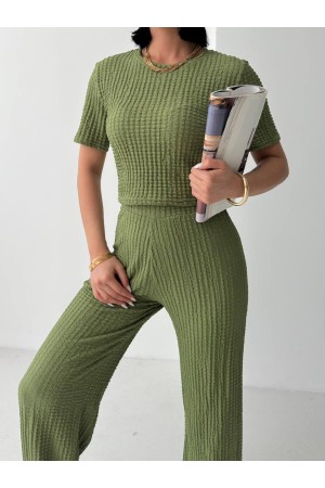 182749 TOPTAN YEŞİL PANTOLON TAKIM