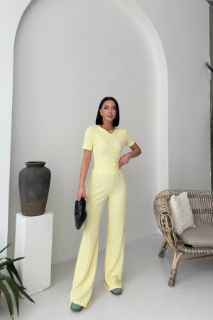 182752 yellow Pants suit
