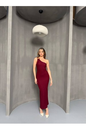 182754 TOPTAN BORDO ELBİSE