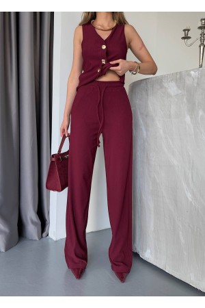 182782 TOPTAN BORDO PANTOLON