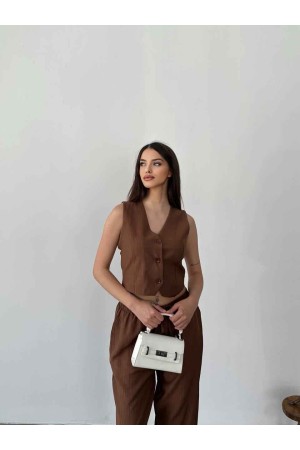 182916 TOPTAN KAHVE PANTOLON TAKIM