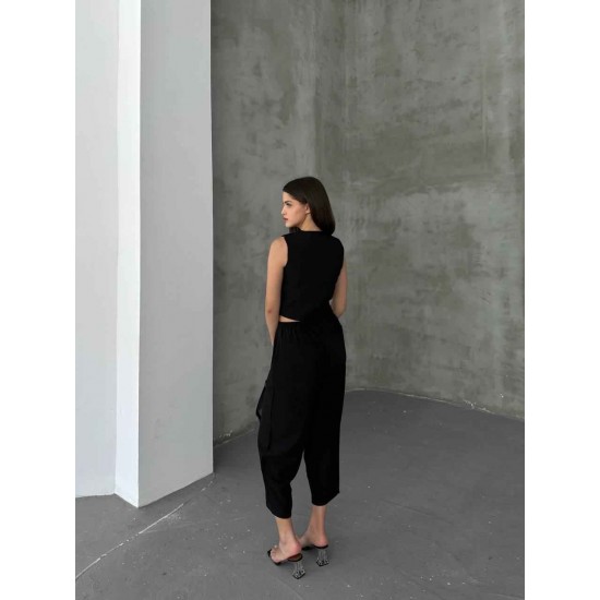 182917 TOPTAN SİYAH PANTOLON TAKIM