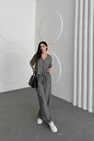 182920 coffee Pants suit