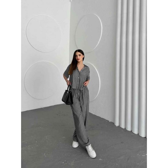 182920 coffee Pants suit