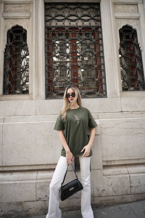 182937 TOPTAN HAKİ TSHIRT