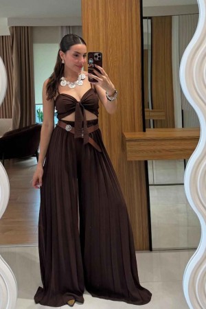 183203 TOPTAN KAHVE PANTOLON TAKIM