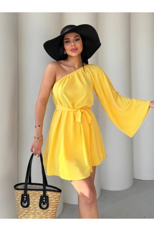 183242 TOPTAN SARI ELBİSE