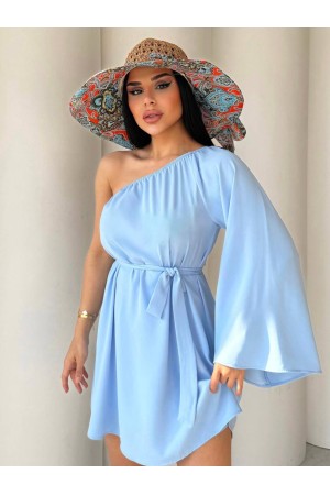 183245 TOPTAN BEBE MAVİ ELBİSE