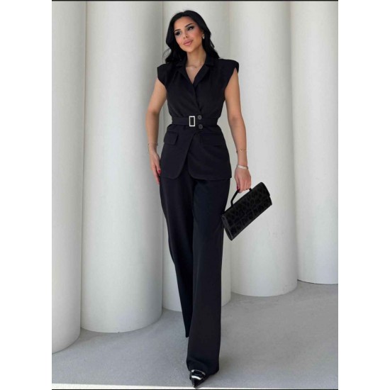 183247 TOPTAN SİYAH PANTOLON TAKIM