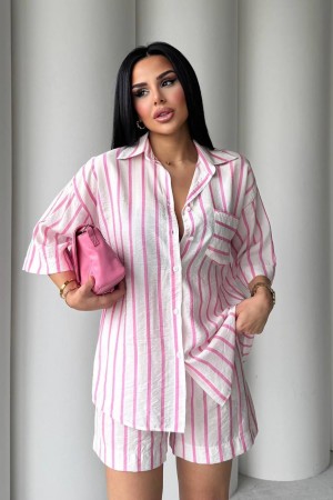 183257 striped Shorts suit