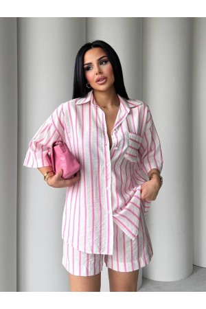 183257 striped Shorts suit