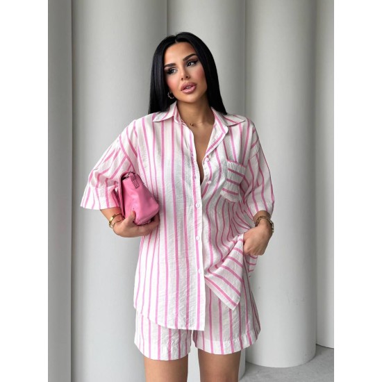 183257 striped Shorts suit