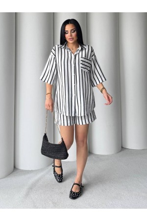 183258 striped Shorts suit