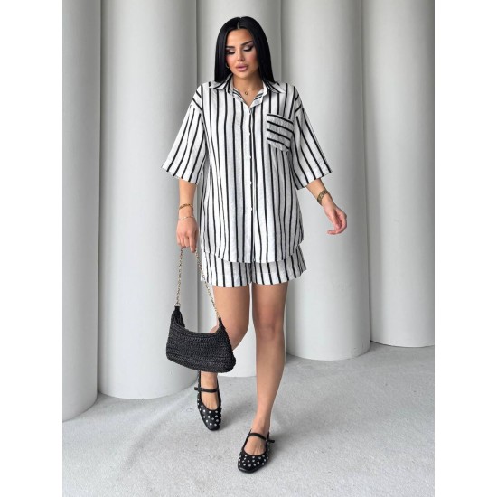 183258 striped Shorts suit