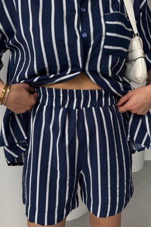 183259 striped Shorts suit