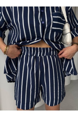 183259 striped Shorts suit