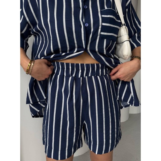 183259 striped Shorts suit