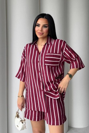 183260 striped Shorts suit