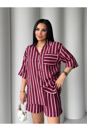 183260 striped Shorts suit