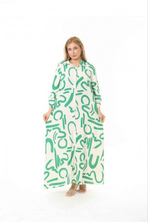 183270 TOPTAN DESENLİ ELBİSE