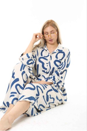 183271 TOPTAN DESENLİ ELBİSE