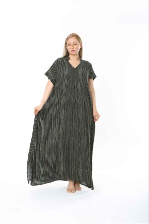 183273 TOPTAN ÇİZGİLİ ELBİSE