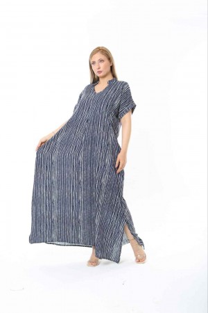 183275 TOPTAN ÇİZGİLİ ELBİSE