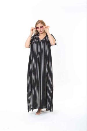 183277 TOPTAN ÇİZGİLİ ELBİSE