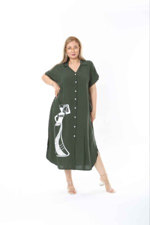 183281 TOPTAN HAKİ ELBİSE