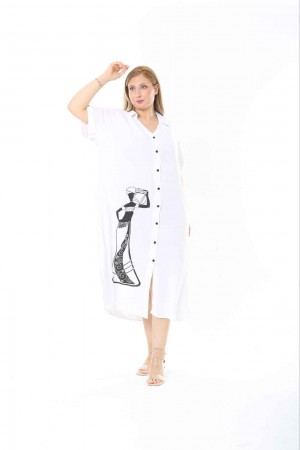 183282 TOPTAN BEYAZ ELBİSE