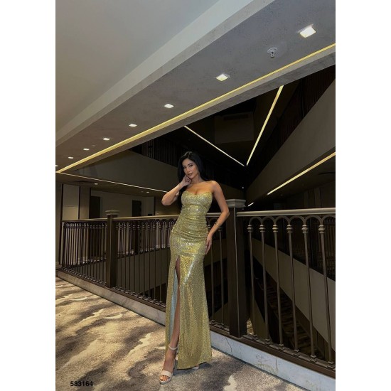 183371 gold Evening dress