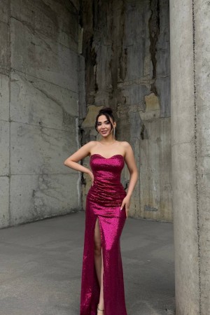 183372 fuchsia Evening dress